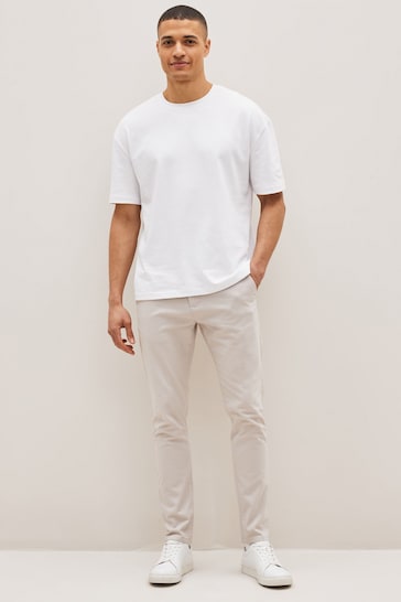 Light Stone Skinny Fit Stretch Chino Trousers