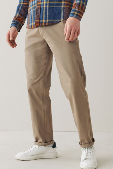 Stone Relaxed Fit Stretch Chino Trousers