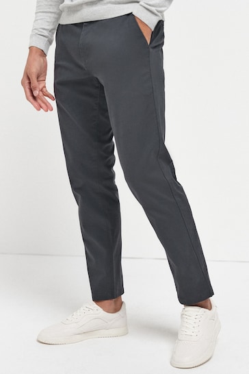 Charcoal Grey Slim Stretch Chino Trousers