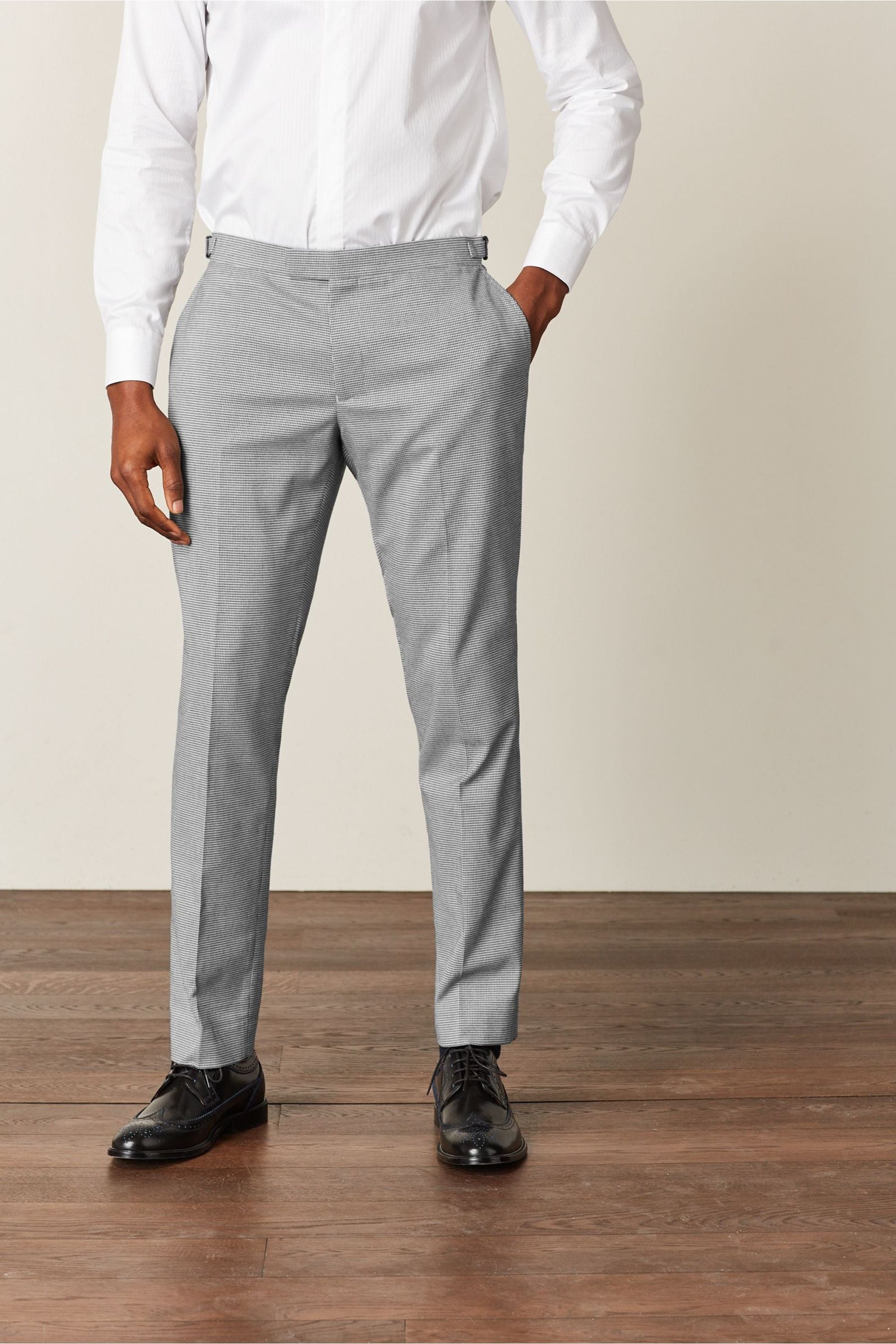 White slim fit trousers deals
