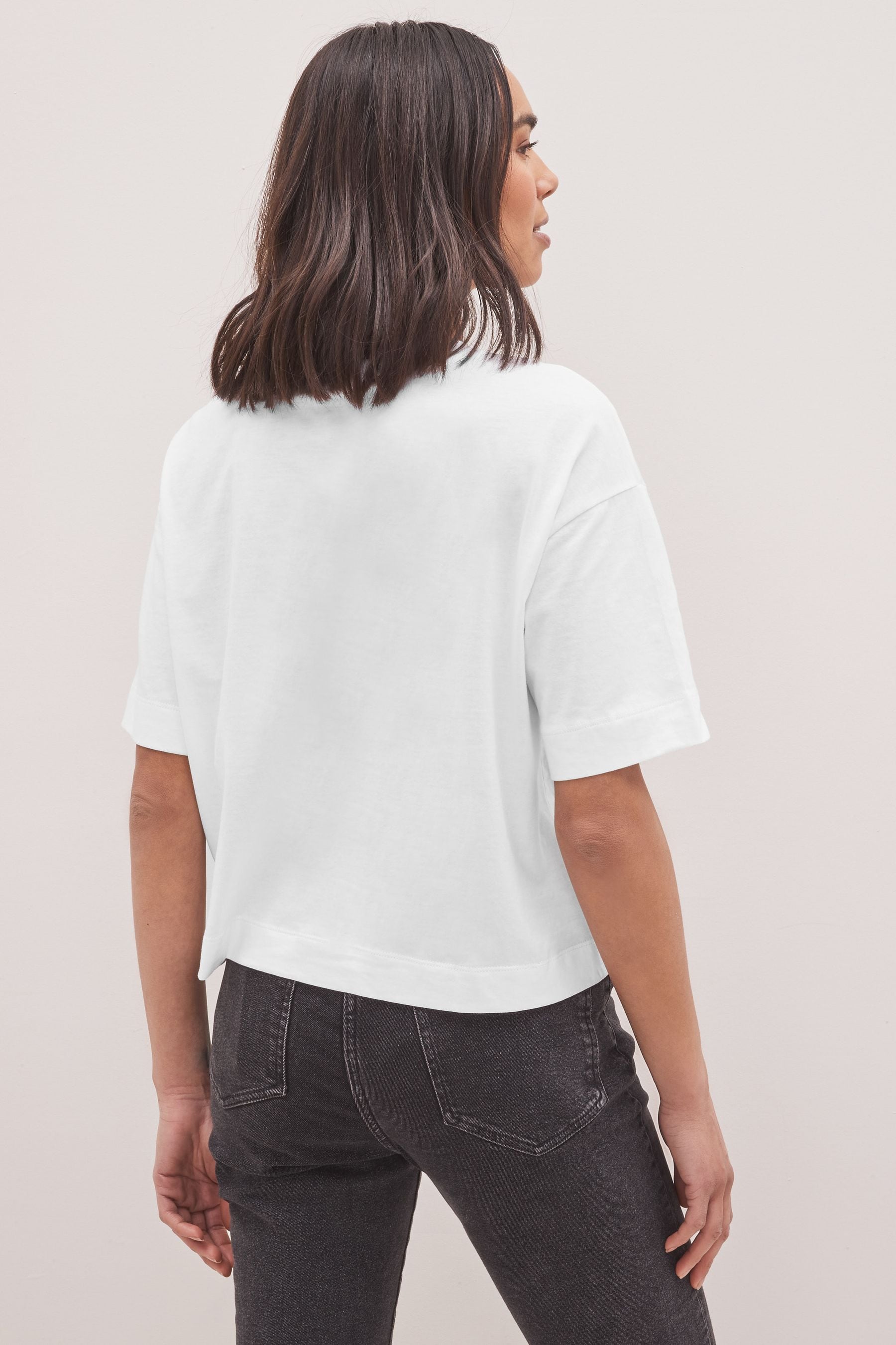 Buy White Boxy Relaxed Fit T-Shirt from the Next UK online shop