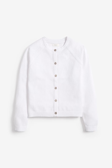 White Button-Up Cardigan (3-16yrs)