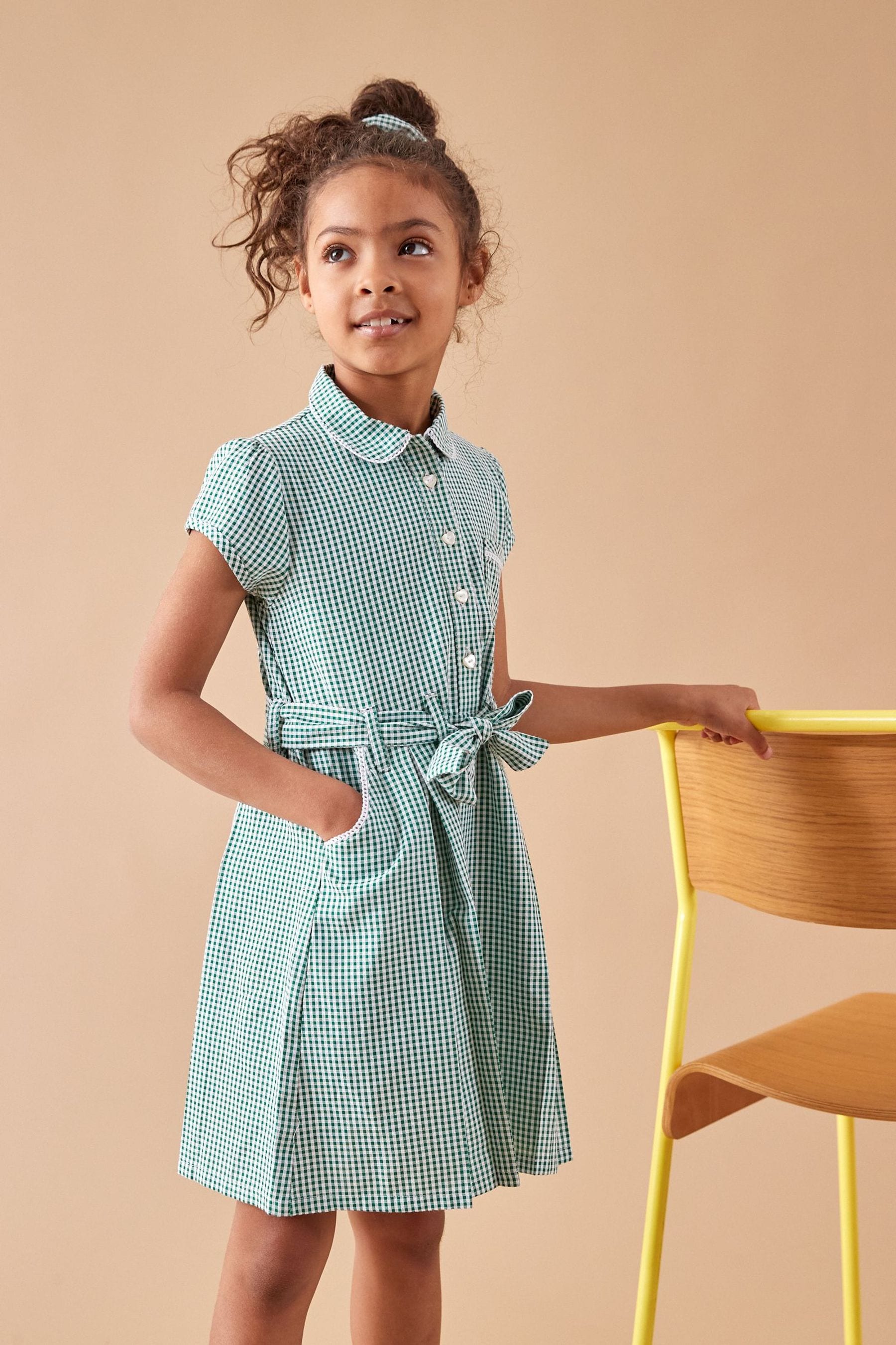 Green summer 2025 school dress