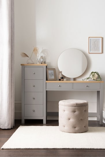 Dove Grey Malvern Paint Effect Side Pedestal Console Dressing Table