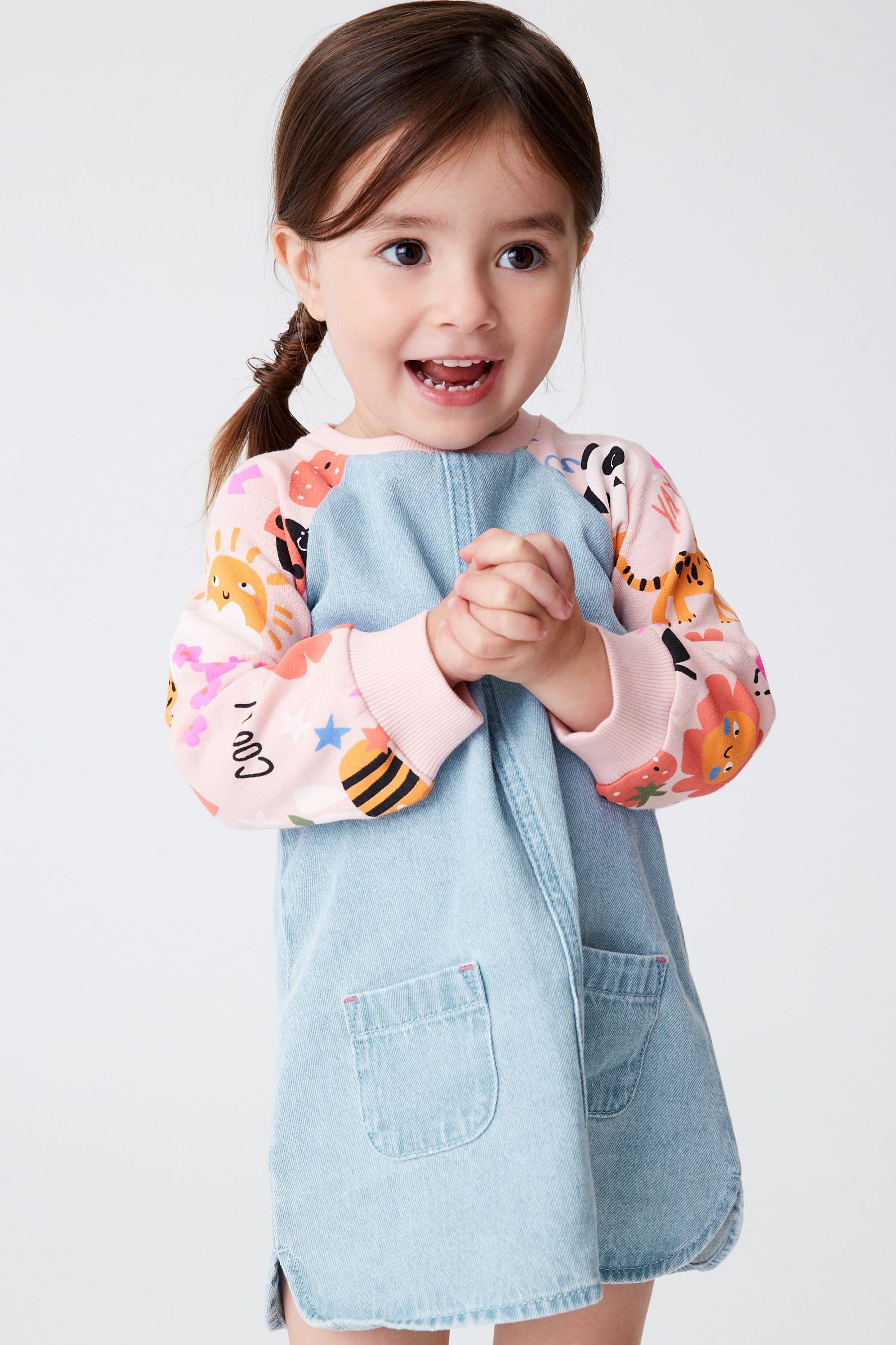 Baby pink denim dress online