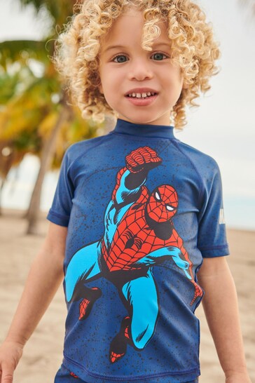 Spider-Man Cobalt Blue 2 Piece Sunsafe Top And Shorts Set (3mths-7yrs)