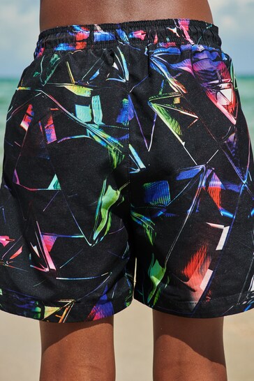Black Prism Printed Swim Shorts (3-16yrs)