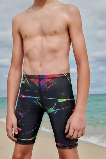 Black Prysm Longer Length Stretch Swim Shorts (3-16yrs)