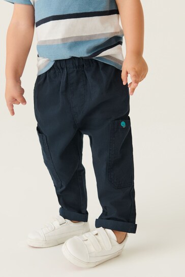 Navy Blue Side Pocket Pull-On Trousers (3mths-7yrs)