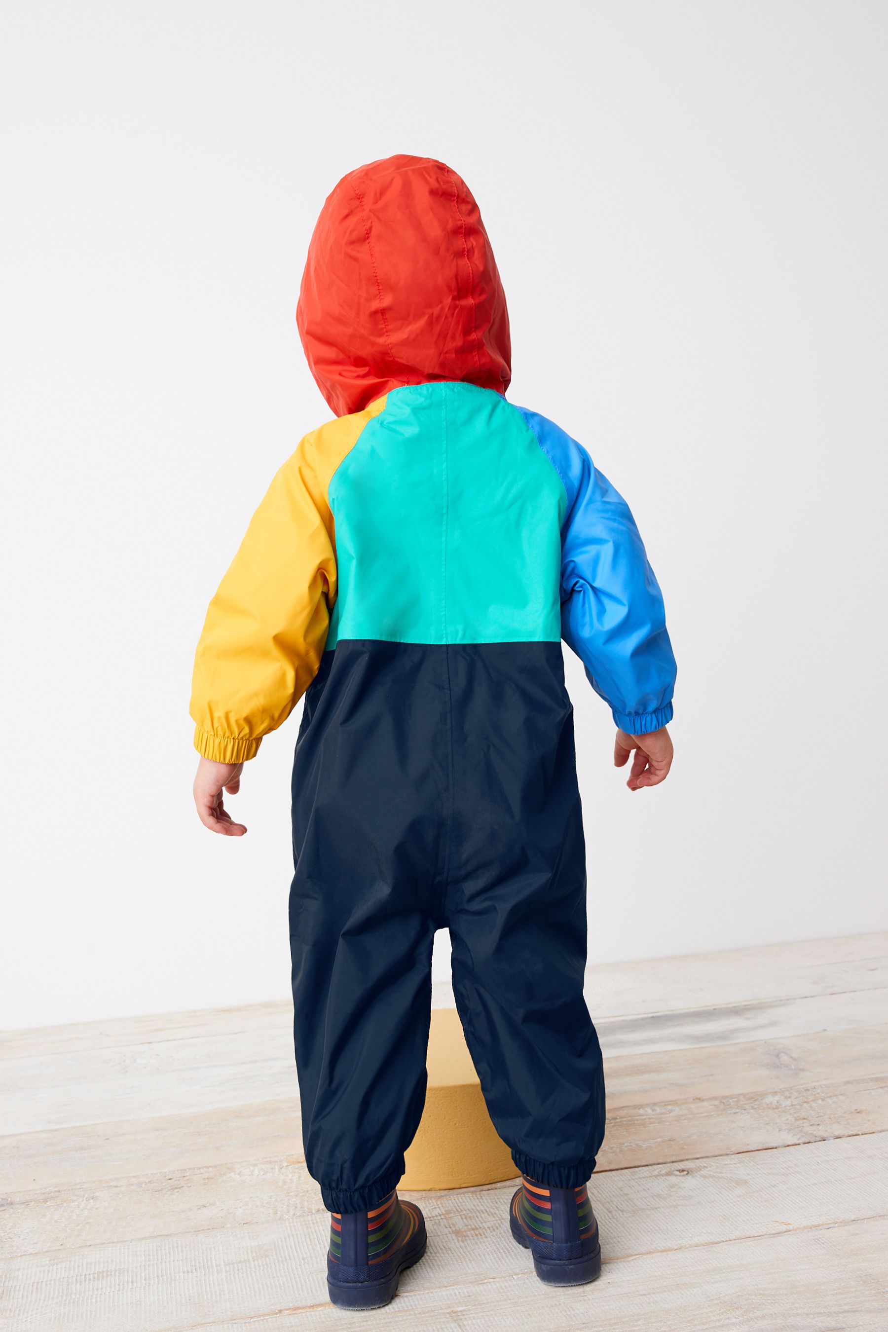 Multi Colourblock Waterproof Fleece Lined Puddlesuit 3mths 7yrs
