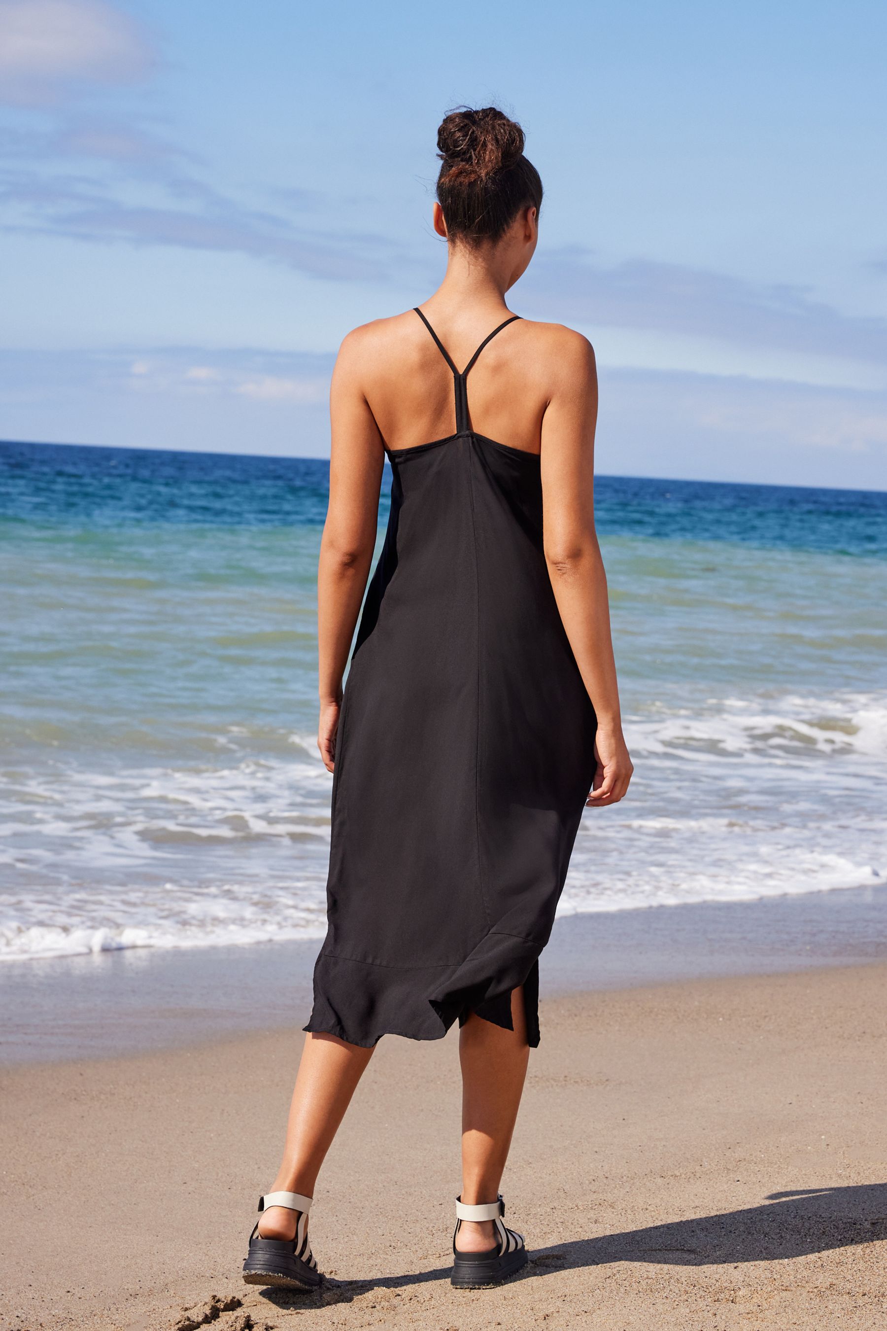Midi black clearance slip