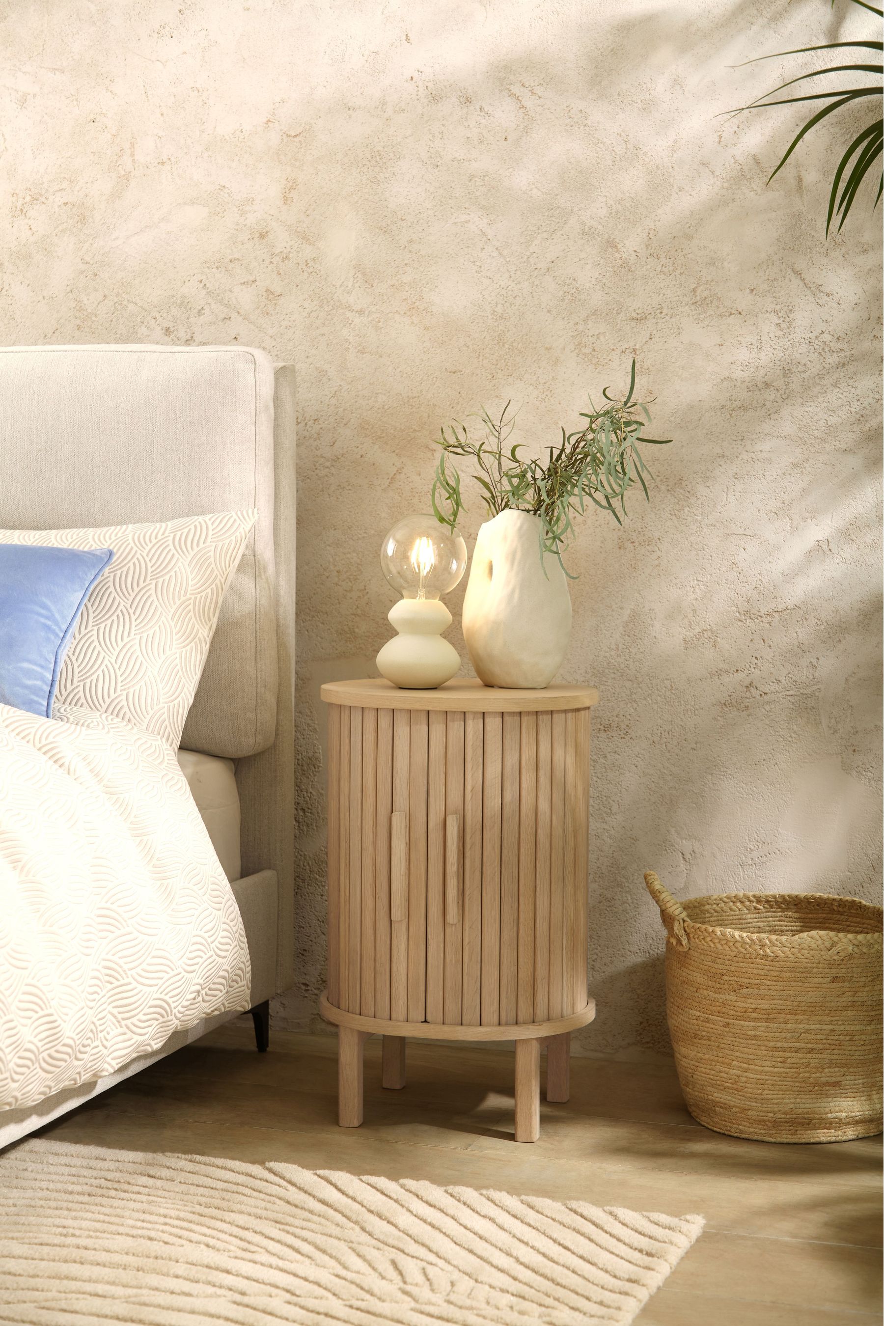 Buy Natural Conway Oak Effect 1 Drawer Bedside Table from the Next