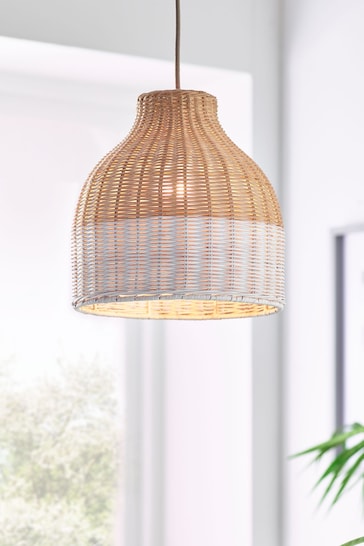 Natural Painted Rattan Woven Easy Fit Light shade
