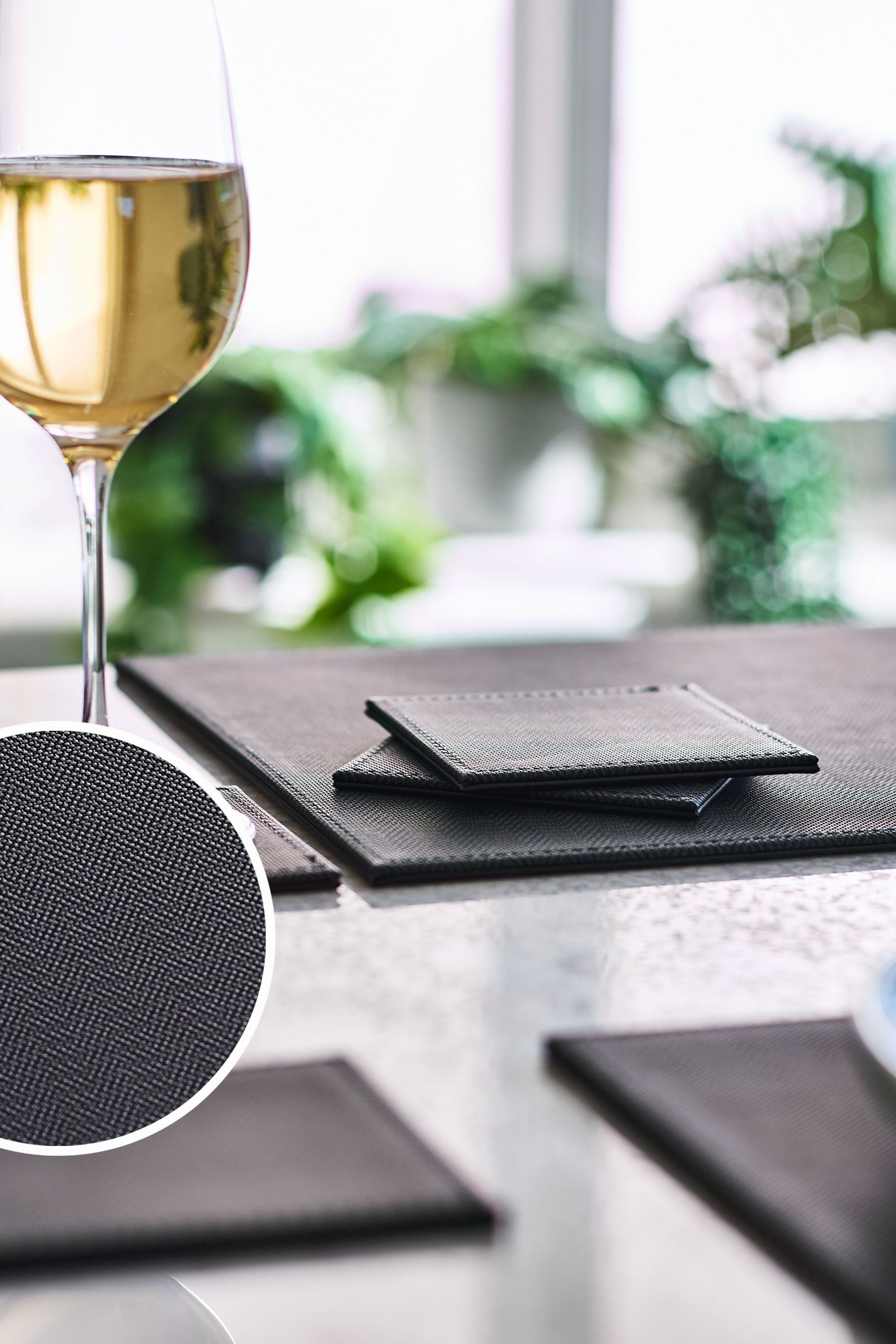 Black table coasters store