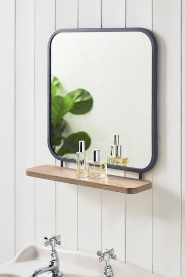 Grey/Natural Shelf Mirror