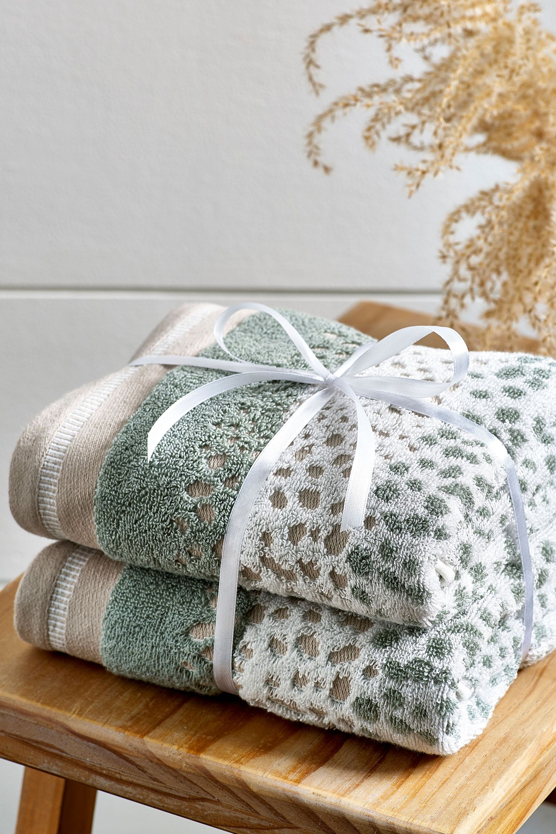 Sage store green towels