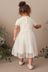 Ecru Cream Marl Sparkle Jumper Dress p32 With Woven Skirt (3mths-7yrs)