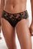 Black Brazilian Floral Embroidered Knickers
