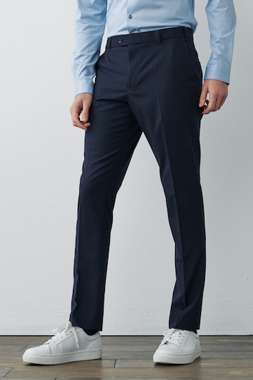 Navy Blue Skinny Motionflex Stretch Suit Trousers