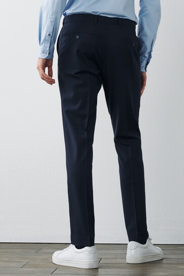 Navy Blue Skinny Motionflex Stretch Suit Trousers