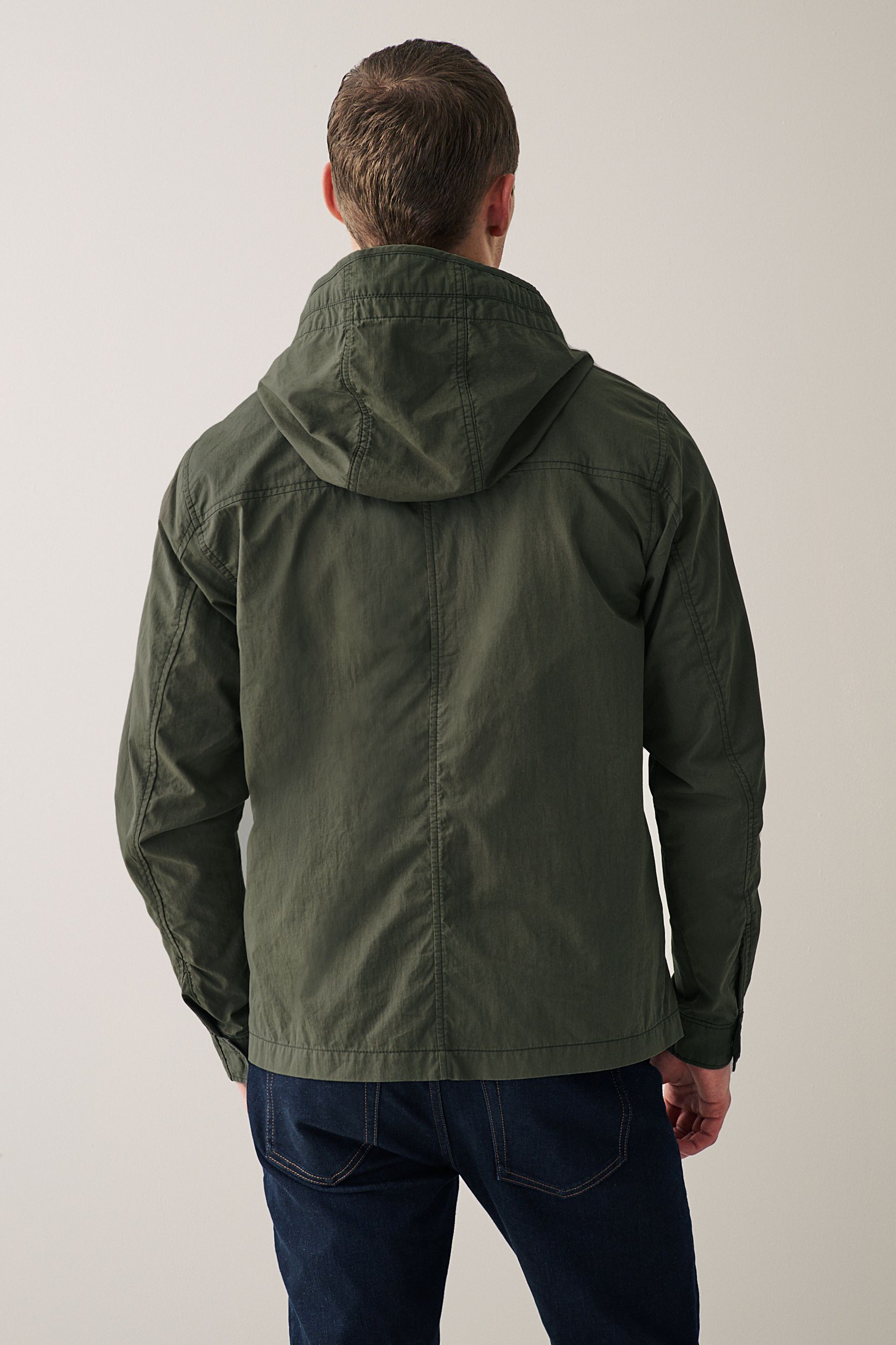 Buy Khaki Green Shower Resistant Hooded Utility Jacket from Next Ireland