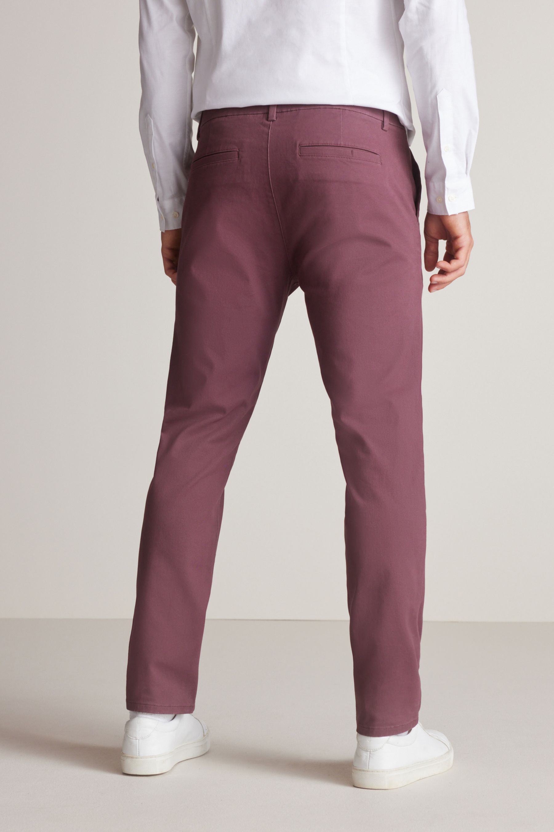 Buy Burgundy Red Slim Stretch Chino Trousers from the Next UK