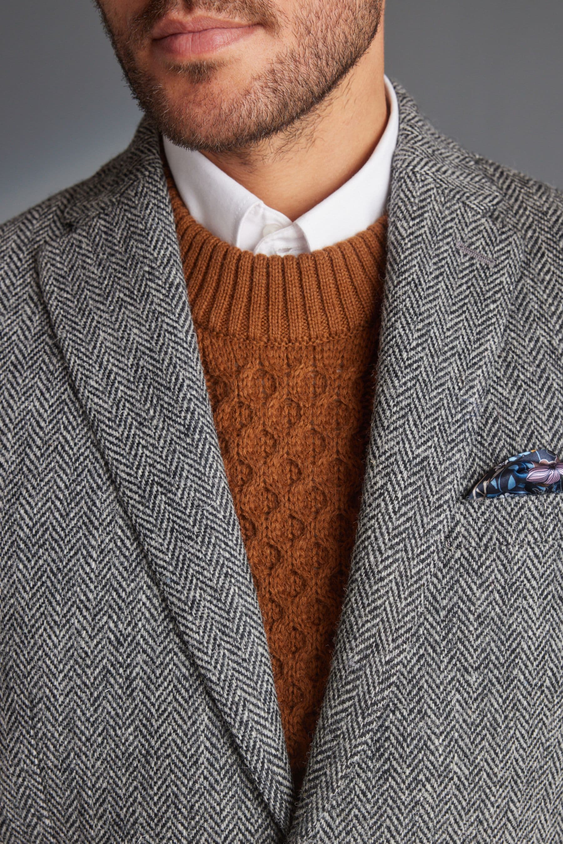 Grey outlet blazer tweed