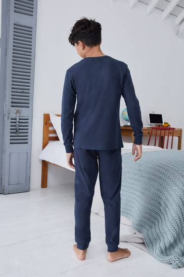 Navy Blue/Grey 2 Pack Pyjamas (3-16yrs)