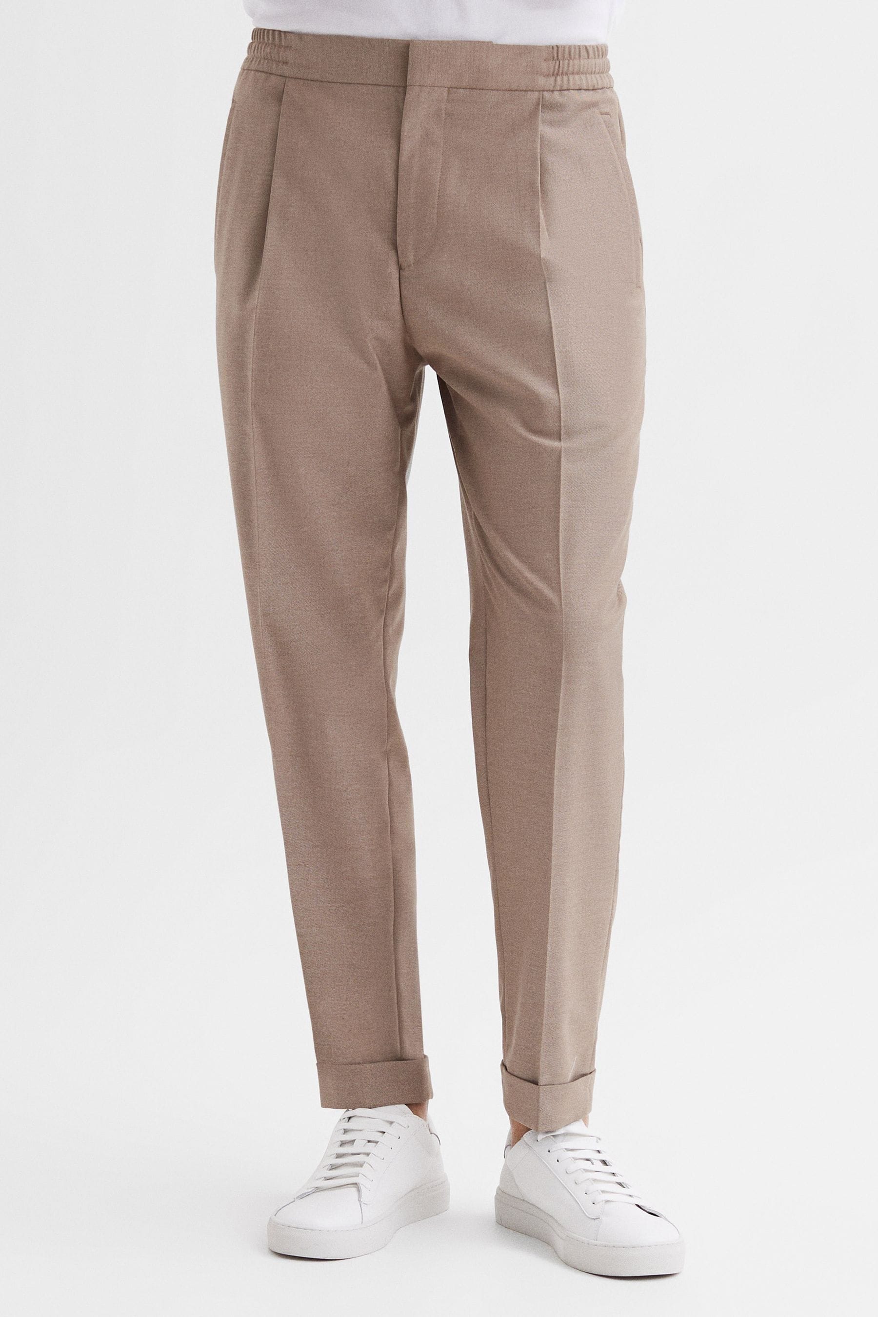 Pleated chinos with turn ups hot sale