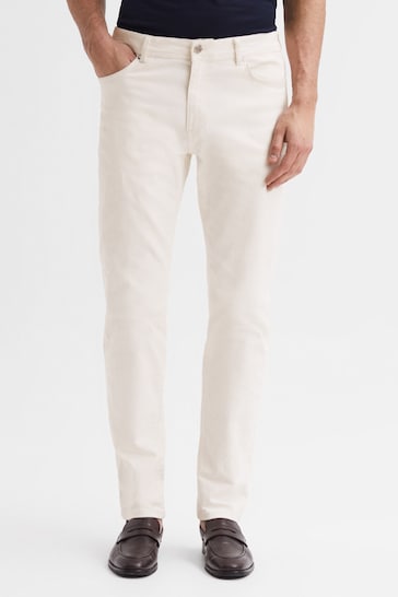 Reiss Ecru Santorini Tapered Slim Fit Jeans