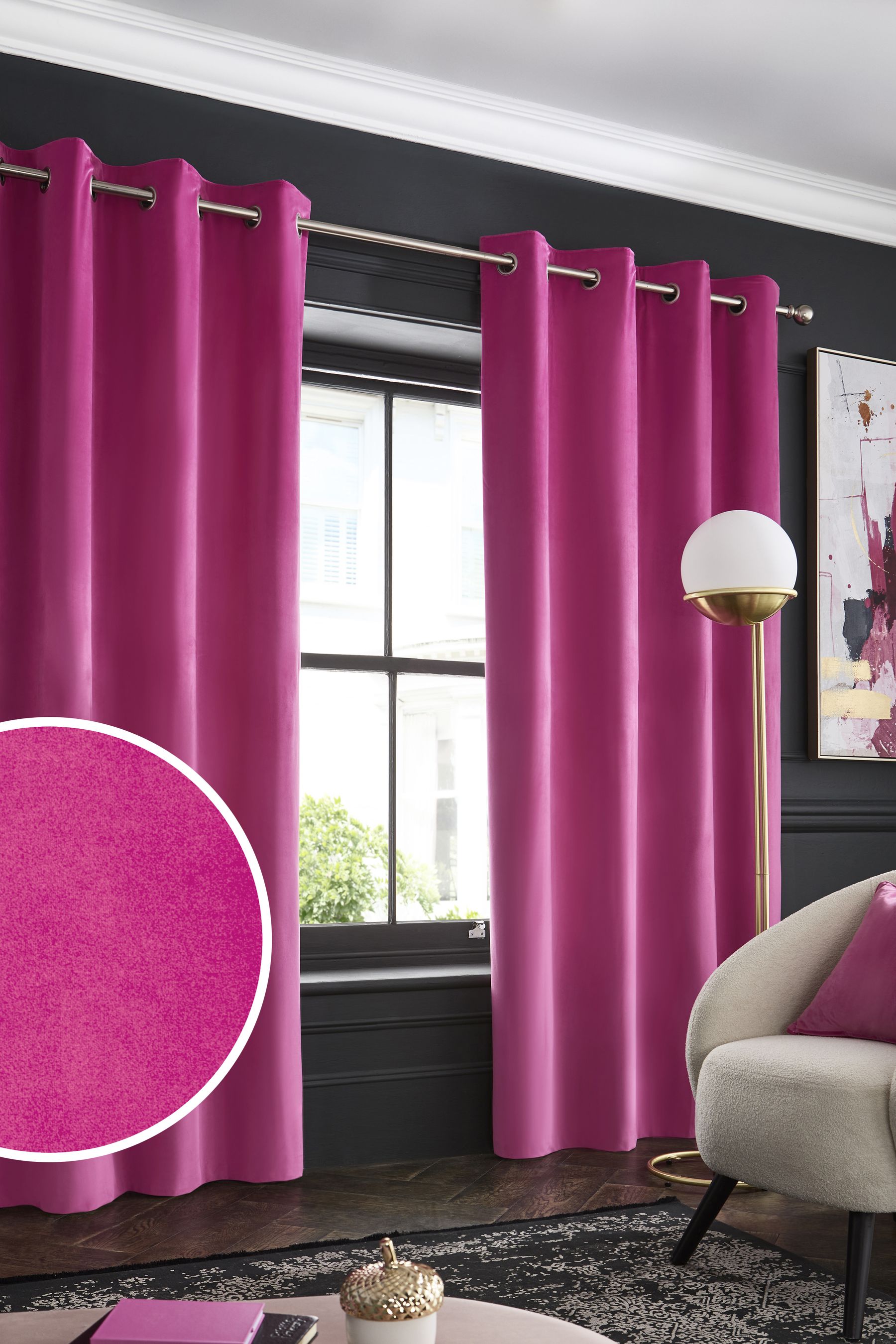 Hot pink outlet curtains