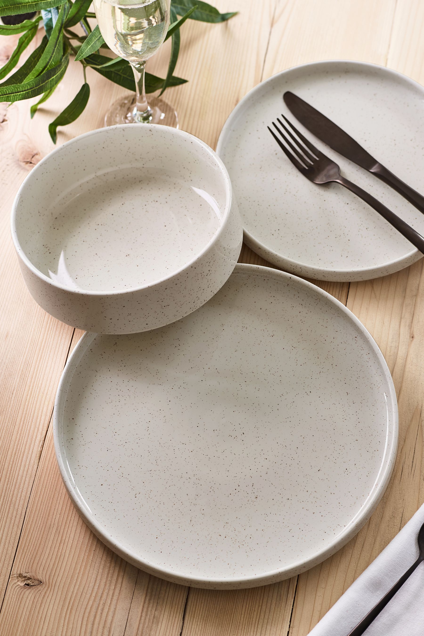 Cream Hayden Speckle 12 Piece Dinner Set