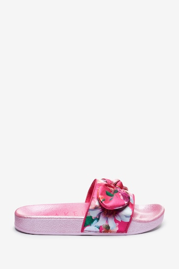 Buy Baker by Ted Baker Pink Satin Bow Sliders from the Next UK online shop