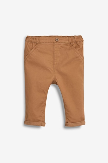 Tan Brown Woven Baby Chinos