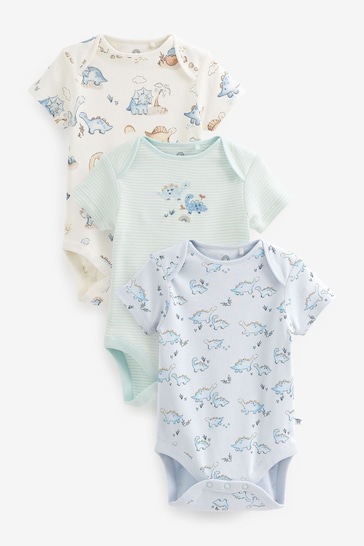 Buy Pale Blue Baby Short Sleeves Bodysuit 5 Pack from the Next UK online shop