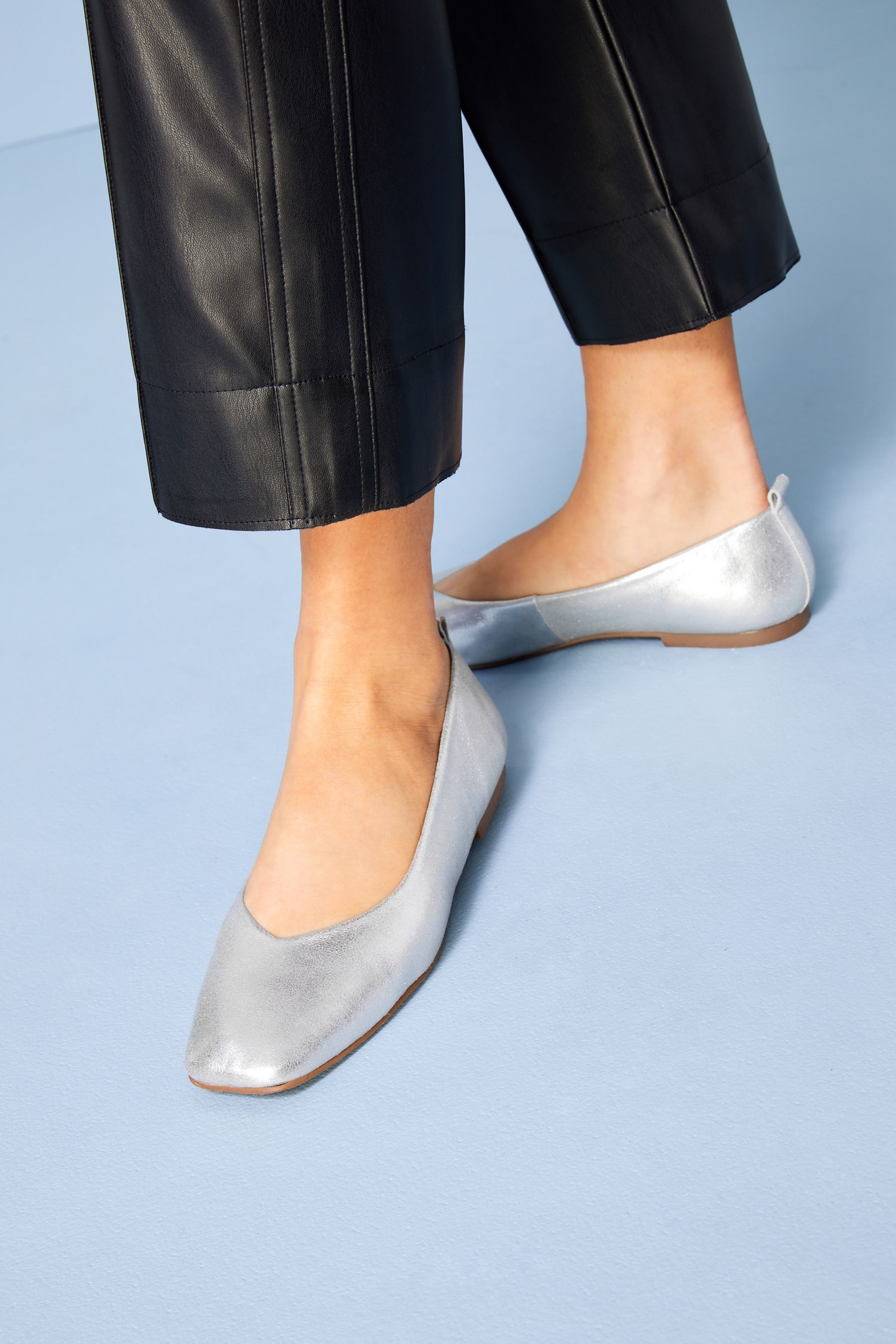 Silver ballet pumps sales next