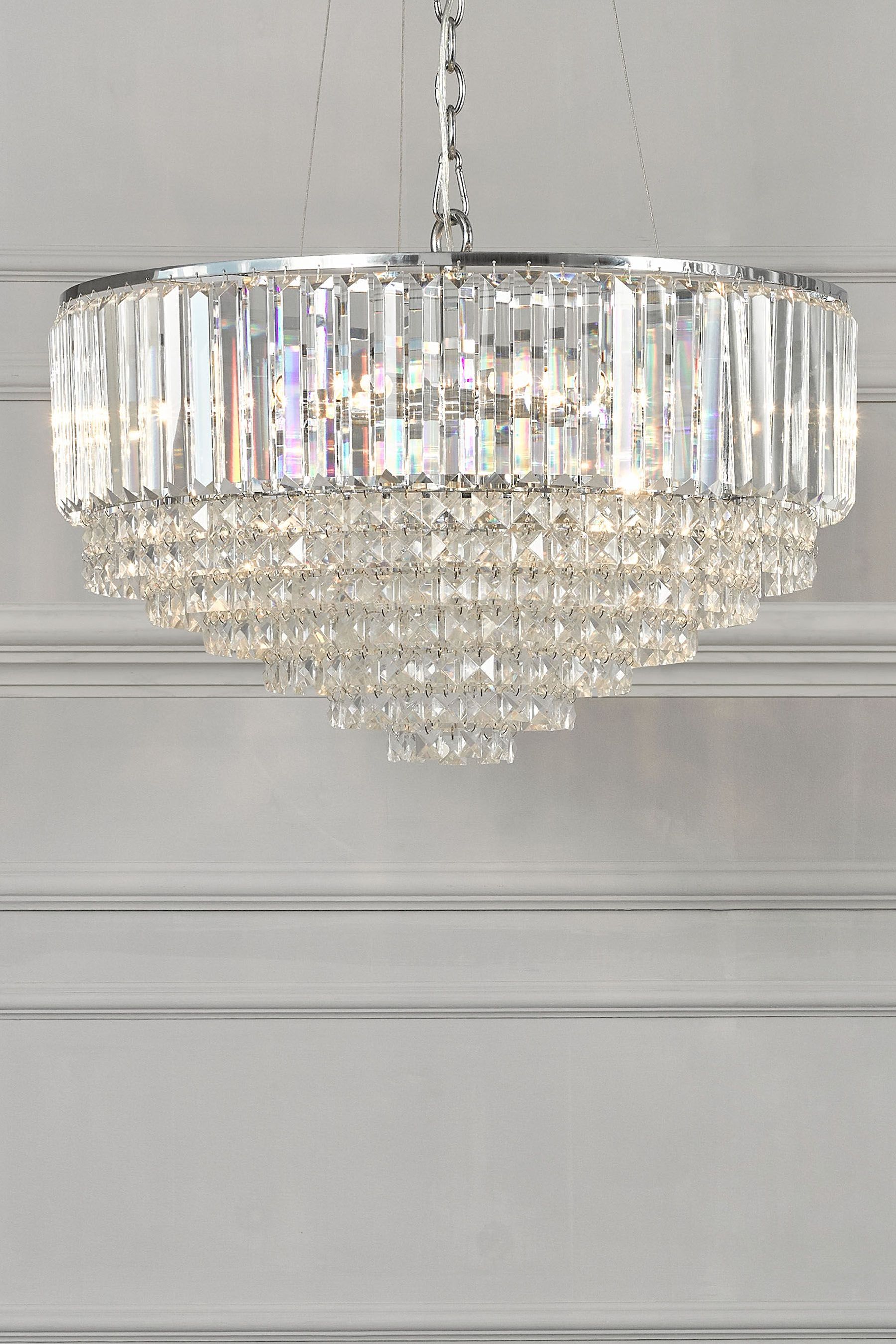 Laura Ashley Chrome Vienna Chandelier Ceiling Light