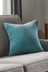Teal Blue Soft Velour Small Square Cushion