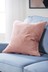 Blush Pink Soft Velour Large Square Cushion