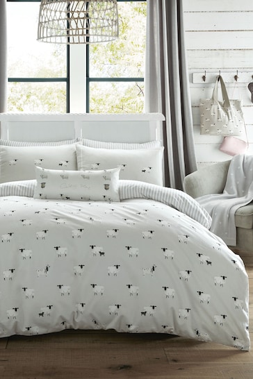Sophie Allport Oatmeal Sheep Cotton Duvet Cover And Pillowcase Set