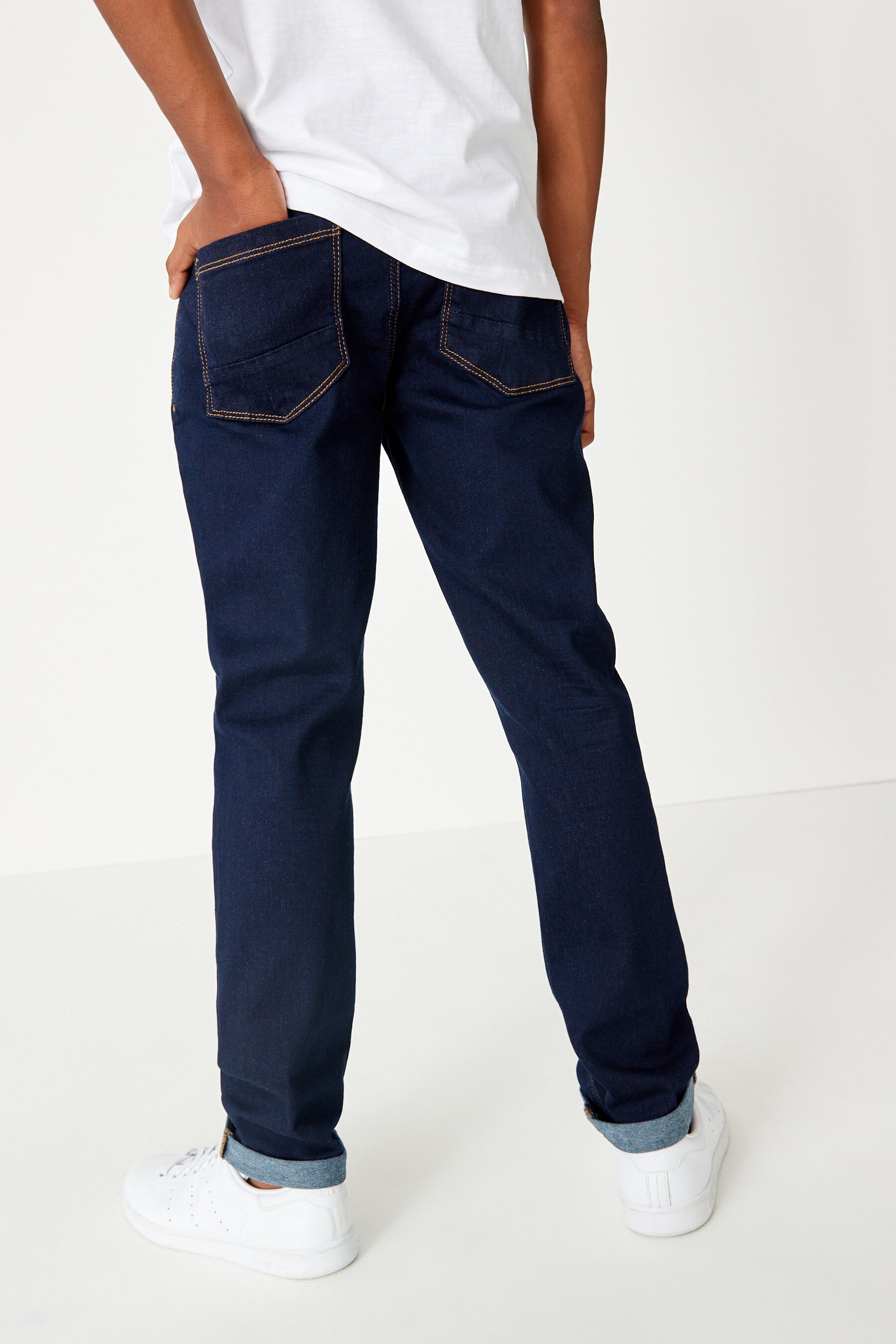 Mens flexible waist jeans clearance