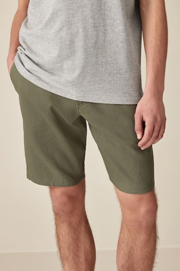 Sage Green Linen Viscose Shorts