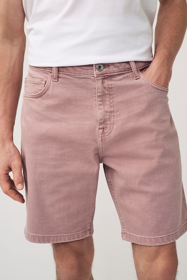 Pink Garment Dye Denim Shorts
