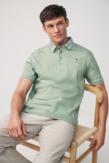 Sage Green Smart Collar Polo Shirt