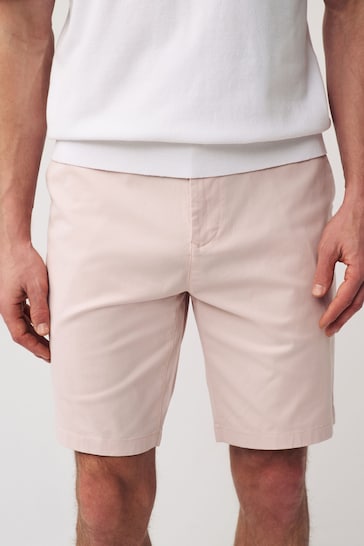 Light Pink Slim Fit Stretch Chinos Shorts