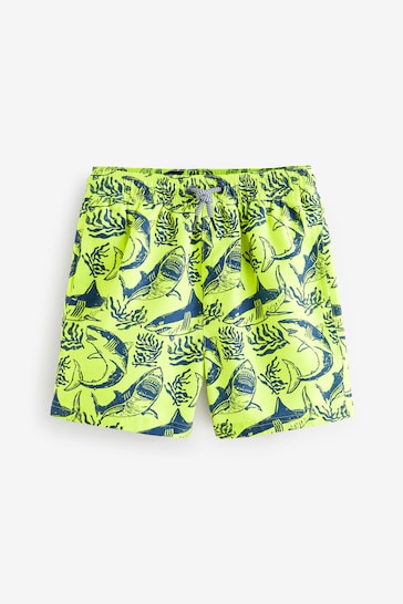 Yellow Shark Printed Swim Shorts (3mths-16yrs)