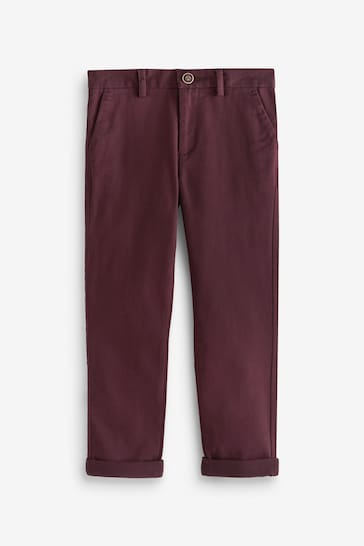 Plum Purple Regular Fit Stretch Chino Trousers (3-17yrs)