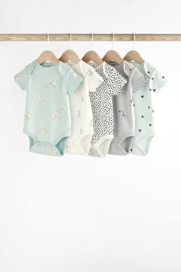 Monochrome Baby 5 Pack Short Sleeve Bodysuits