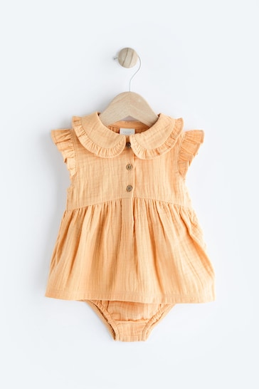 Yellow Woven Baby Shirt and Knickers Set (0mths-3yrs)