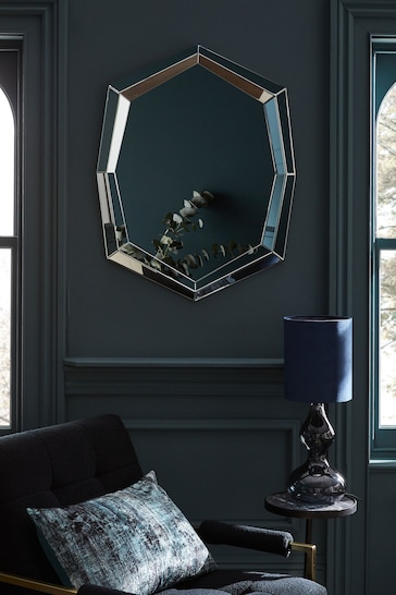 Clear Faceted Octagon Wall Mirror